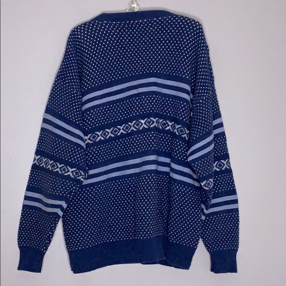 Vintage prides landing embroidered knit pullover blue textured sweater XL - Picture 2 of 10